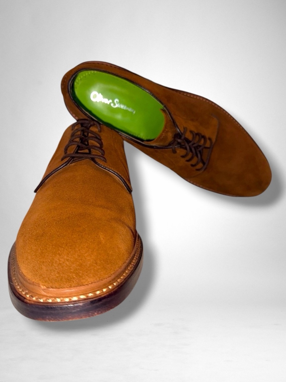 Oliver Sweeney Westleton Suede Derby Shoes Men’s US 10 Brown Suede Goodyear-Welt